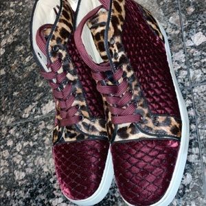 Christian louboutin high top sneakers wore once